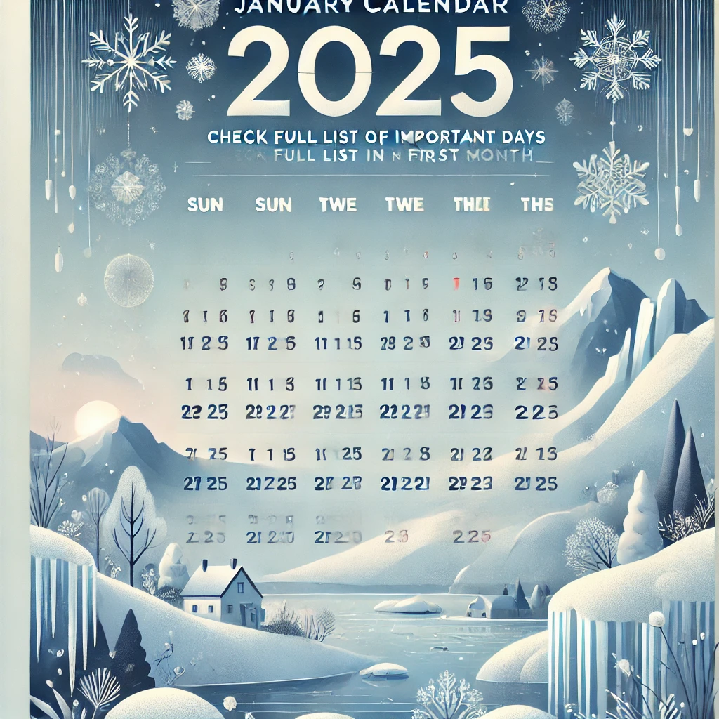 تقويم يناير 2025: قائمة كاملة بأيام يناير الهامة في الشهر الأول